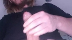 Long haired dutch guy cums over camera