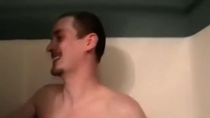 Good looking white dude shaves his cock for his friend