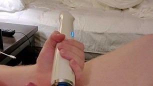 Magic wand makes my small cock cum