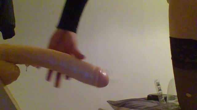 A sissy and a sloppy big dildo ride