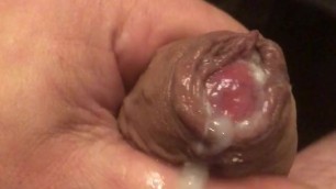 nice wank with precum and creamy load