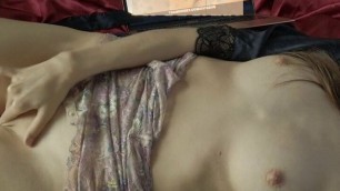 SKINNY GIRL HAS AN ORGASM WHILE WATCHING PORN - CANDICE DELAWARE