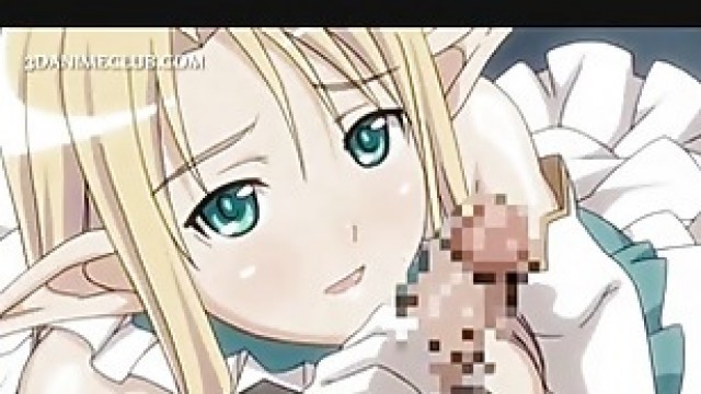 Blonde anime fairy on heels blows and fucks hard cock